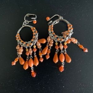 Orange beaded earrings